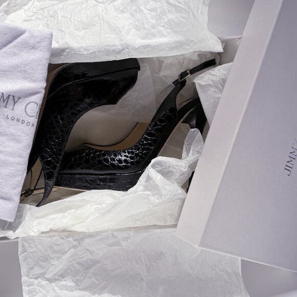 Jimmy Choo Clue Peep Toe Platform Slingback Pumps - Picture 5 of 8